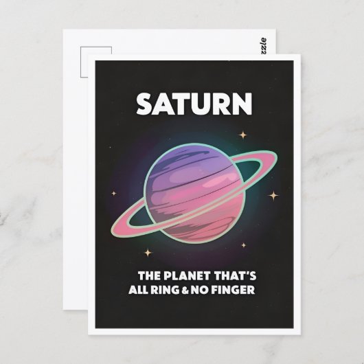 Grappige Retro 80s LoFi Vaporwave Planet Saturn Briefkaart (Voorkant / Achterkant)
