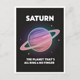 Grappige Retro 80s LoFi Vaporwave Planet Saturn Briefkaart