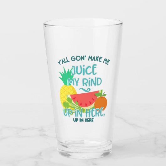 Grappige Retro 90s Rap Hip Hop Fruit Sap Quote Glas (Voorkant)