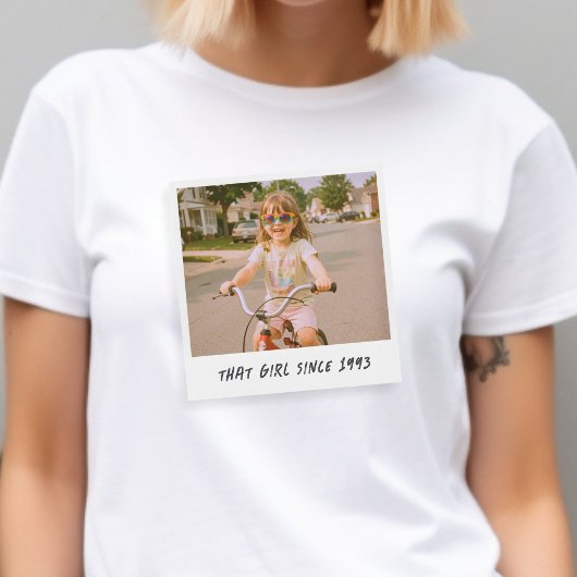 Grappige Retro Aangepaste Foto Verjaardag Tri-Blend Shirt