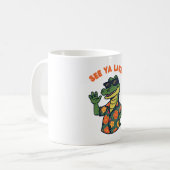 Grappige Retro Alligator See Ya Later Koffiemok (Voorkant links)