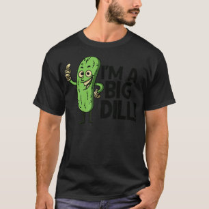 Grappige retro augurk toon in een grote dille t-shirt