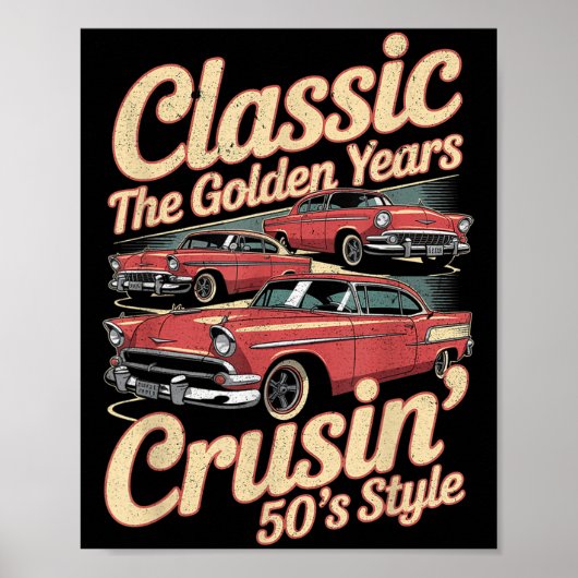 Grappige retro auto grafiek niet oud, gewoon een k poster (Voorkant)