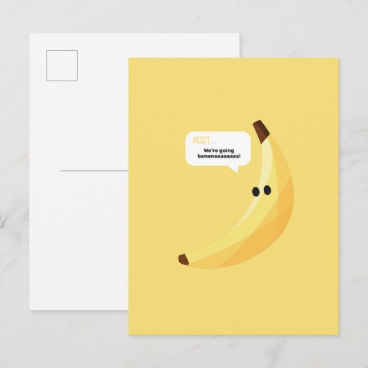 Grappige Retro Banaan Feest Artikelen Grappen Bewe Briefkaart (Voorkant / Achterkant)