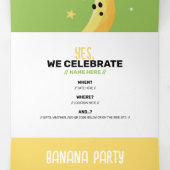 Grappige Retro Banaan Feest Artikelen Grappen Bewe Drieluik Uitnodiging (Binnenkant midden)