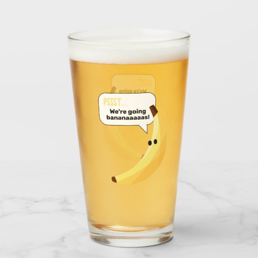 Grappige Retro Banaan Feest Artikelen Grappen Bewe Glas (Voorkant gevuld)