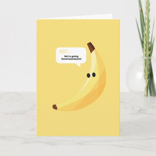 Grappige Retro Banaan Feest Artikelen Grappen Bewe Kaart (Voorkant)