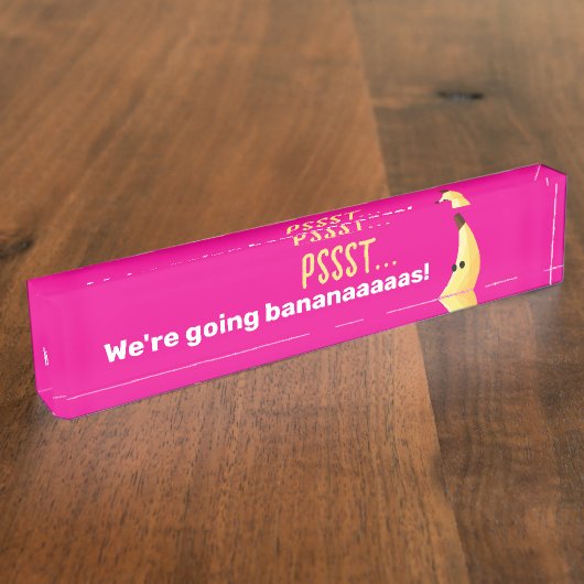Grappige Retro Banaan Feest Artikelen Grappen Bewe Naambordje (Zijkant)