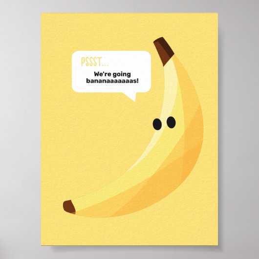 Grappige Retro Banaan Feest Artikelen Grappen Bewe Poster (Voorkant)