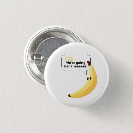 Grappige Retro Banaan Feest Artikelen Grappen Bewe Ronde Button 3,2 Cm (Voorkant /achterkant)