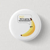 Grappige Retro Banaan Feest Artikelen Grappen Bewe Ronde Button 3,2 Cm (Voorkant)