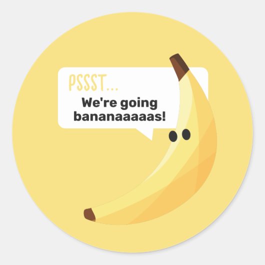 Grappige Retro Banaan Feest Artikelen Grappen Bewe Ronde Sticker (Voorkant)