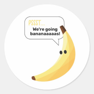 Grappige Retro Banaan Feest Artikelen Grappen Bewe Ronde Sticker