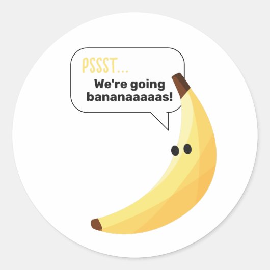 Grappige Retro Banaan Feest Artikelen Grappen Bewe Ronde Sticker (Voorkant)
