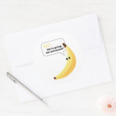 Grappige Retro Banaan Feest Artikelen Grappen Bewe Ronde Sticker (Envelop)