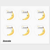 Grappige Retro Banaan Feest Artikelen Grappen Bewe Ronde Sticker (Vel)