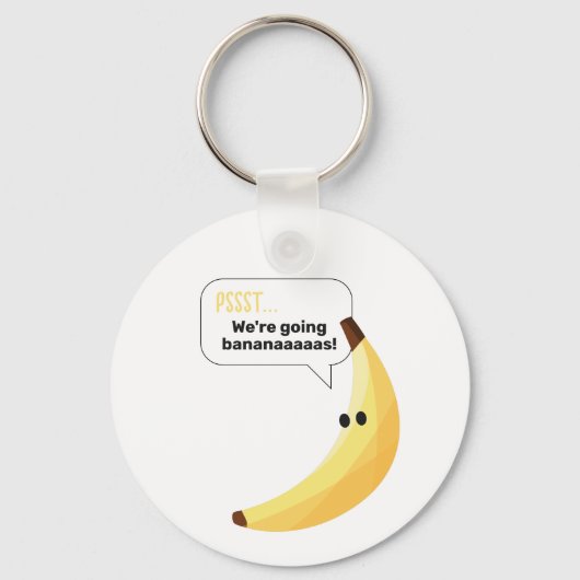 Grappige Retro Banaan Feest Artikelen Grappen Bewe Sleutelhanger (Voorkant)