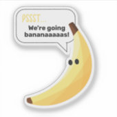 Grappige Retro Banaan Feest Artikelen Grappen Bewe Sticker (Voorkant)