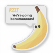Grappige Retro Banaan Feest Artikelen Grappen Bewe Sticker (Voorkant)