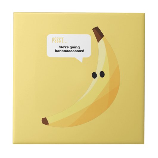 Grappige Retro Banaan Feest Artikelen Grappen Bewe Tegeltje (Voorkant)