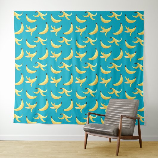 Grappige Retro Banaan Feest Artikelen Grappen Bewe Wandkleed (In Situ (horizontaal))