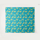 Grappige Retro Banaan Feest Artikelen Grappen Bewe Wandkleed (Voorkant (horizontaal))