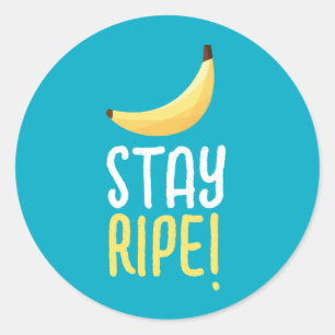 Grappige Retro Banaan Feest Artikelen Woordspeling Ronde Sticker