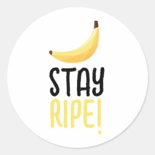 Grappige Retro Banaan Feest Artikelen Woordspeling Ronde Sticker
