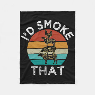 Grappige Retro BBQ Party Smoker Chef Pap Gift Ik z Fleece Deken