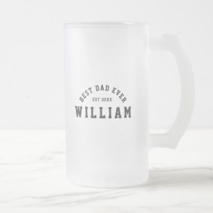Grappige Retro Beste Papa Ooit Varsity Typografie Matglas Bierpul