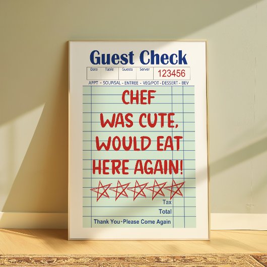 Grappige Retro Bon Chef Was Leuk Poster