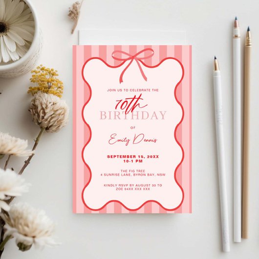 Grappige Retro Border 70ste Verjaardagsfeest Kaart