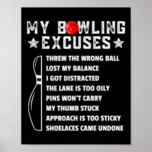 Grappige Retro Bowling-uitvluchten Voor Bowlingcom Poster