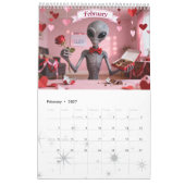 Grappige retro buitenaardse kalender - Aliens onde (Feb 2027)