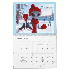 Grappige Retro Buitenaardse Kalender – Buitenaards