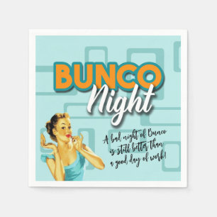 Grappige Retro Bunco nacht Servet