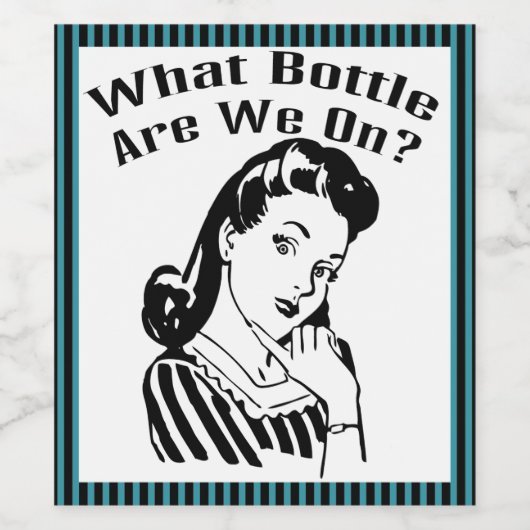 Grappige retro bunco op welke fles zitten we? wijn etiket (Enkel label)