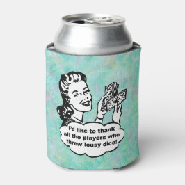 Grappige Retro Bunco Speler Waterverf Blikjeskoeler