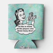 Grappige Retro Bunco Speler Waterverf Blikjeskoeler (Voorkant)