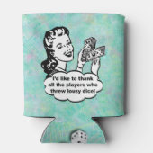 Grappige Retro Bunco Speler Waterverf Blikjeskoeler (Achterkant)