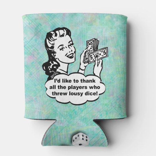 Grappige Retro Bunco Speler Waterverf Blikjeskoeler (Achterkant)