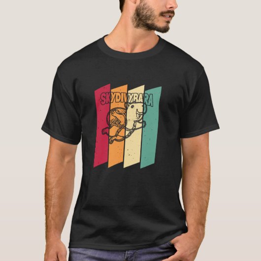 Grappige Retro Capybara Skydiving - Vintage Skydiv T-shirt (Voorkant)