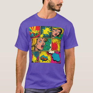 Grappige Retro Comic Pop Art Leuke Cartoon Strips T-shirt