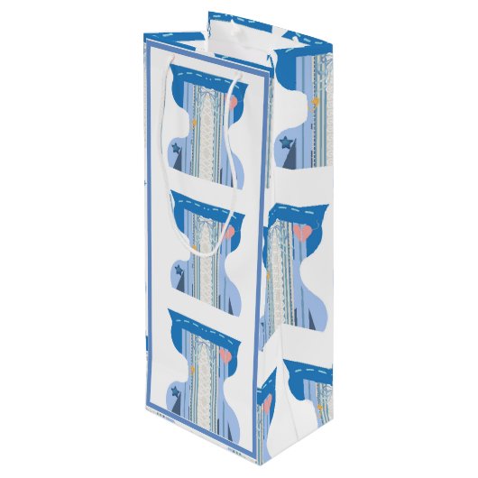 Grappige Retro Corset Bustier Wijn Gift Bag Cadeautas (Achterkant Gekanteld)