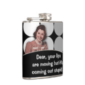 Grappige retro dame heupfles (Rechts)