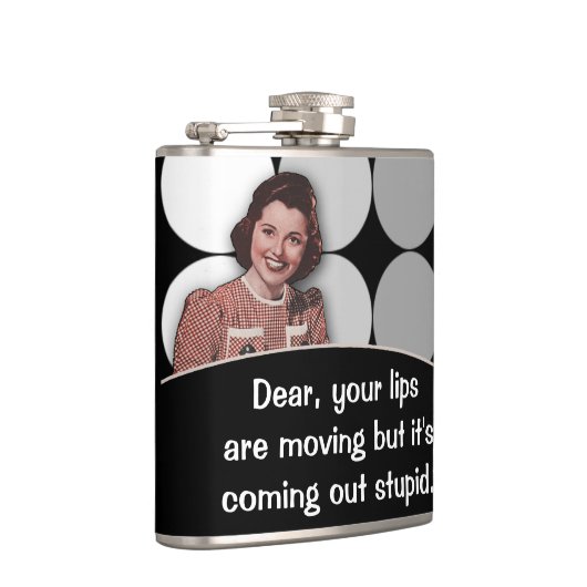 Grappige retro dame heupfles (Rechts)