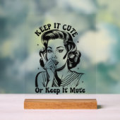 Grappige retro dame woordkunst acryl bord (Neutraal)