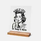 Grappige retro dame woordkunst acryl bord (Hoek)