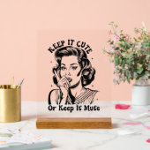 Grappige retro dame woordkunst acryl bord (Huwelijk)