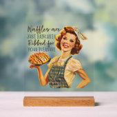 Grappige retro dame woordkunst acryl bord (Neutraal)